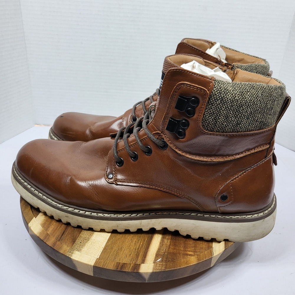 Madden NYC Combat Boots Mens 11.5 Brown Good Side Zip Lug Sole Streetwear
